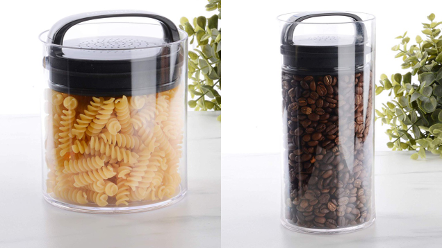 Prepara Evak containers features a unique lid design that expels air as you close it, creating a vacuum inside that can keep food (and particularly coffee) fresher for longer.